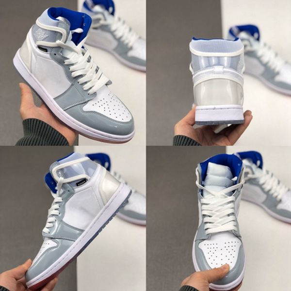 

2020 new designer og 1 1s high zoom r2t racer blue brand women mens basketball shoes ck6637-104 white light grey sport jumpman sneakers, White;red