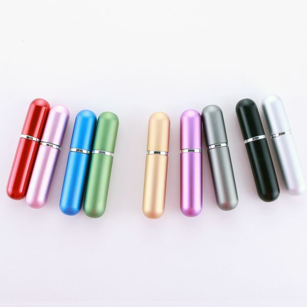 

5ml perfume spray bottle portable refillable glass bottle empty cosmetic containers travel aluminum perfume atomizer wholesale