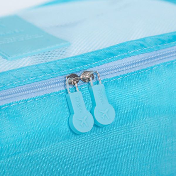 

6pcs travel storage bag mesh zipper sealed multi functional clothing sorting storing clothes sundries organizer