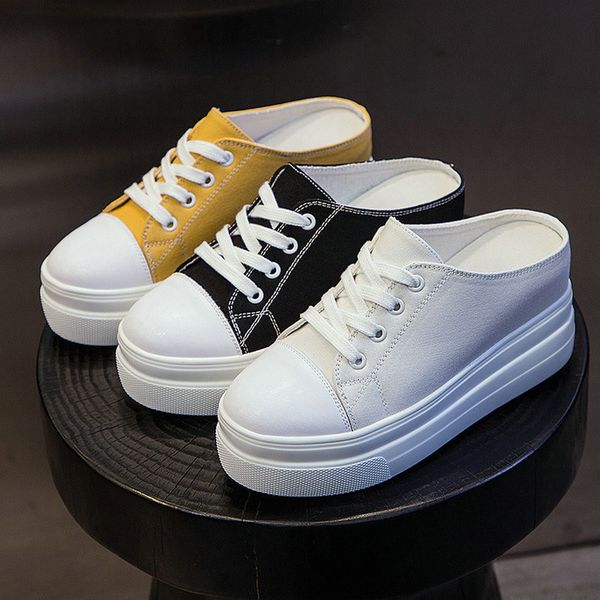 

2020 new spring women's walking shoes low-casual canvas shoes breathable thick bottom increased sneakers for women x1-26