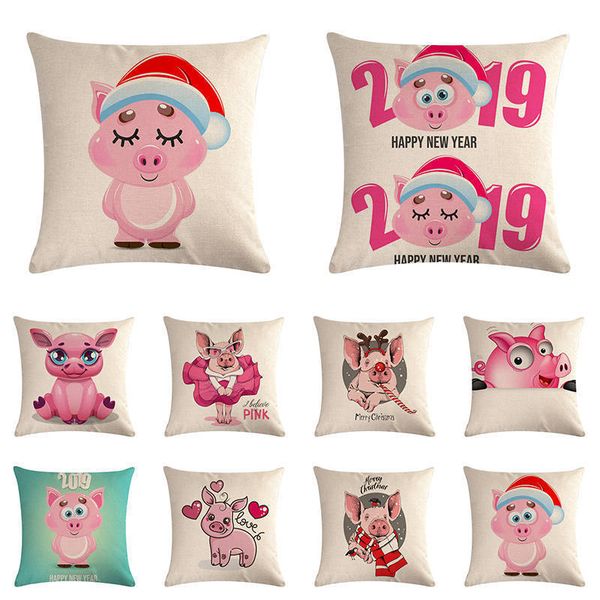 

2019 pig год happy new year наволока киайкого а кђлђѬ наволока палн диван п