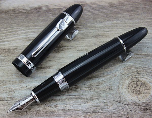 

advanced fountain pen jinhao 159 black bright with silver broad nib