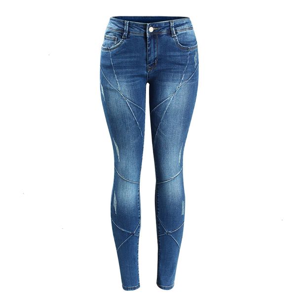 

women designer jeans women designer pants women`s crossing line plus size brand mid low waist stretch pants jeans for women denim jean, Blue