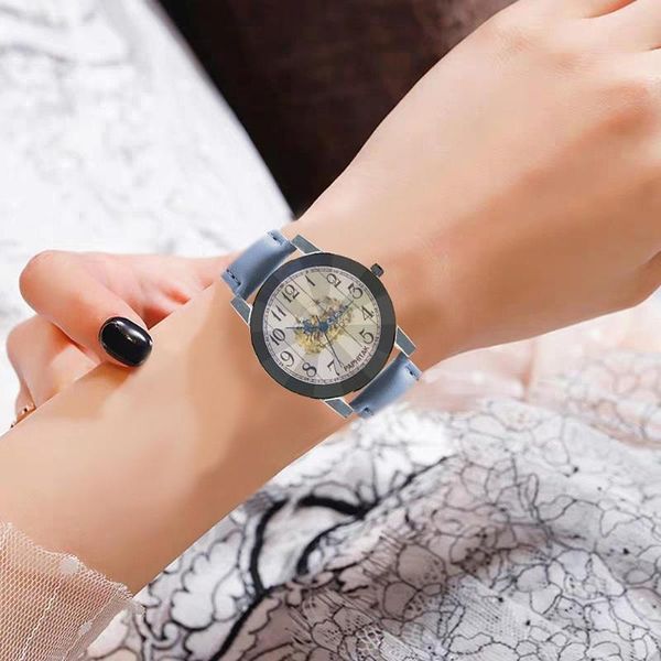 

fashion men women watches sport leather strap quartz watch simple print dial analog wristwatch wristwatch clock gift, Slivery;brown