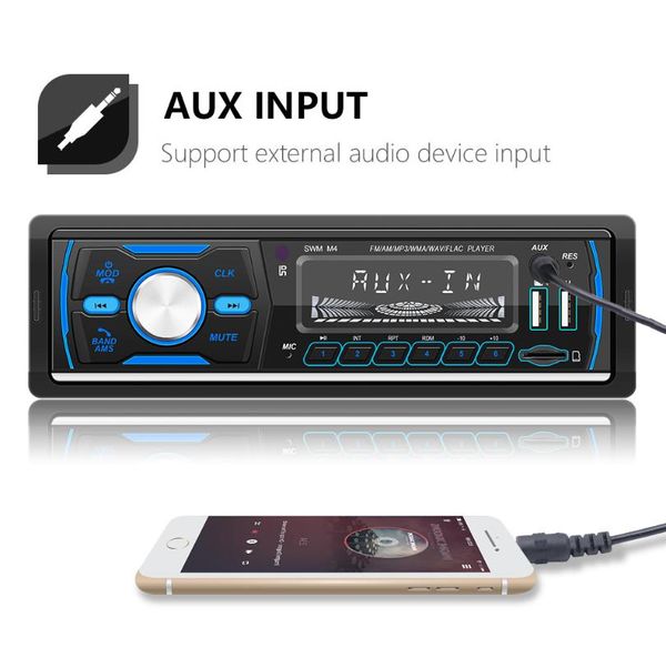 

12v bluetooth m4 car radio player stereo fm mp3 usb sd aux audio auto electronics autoradio 1 din oto teypleri radio