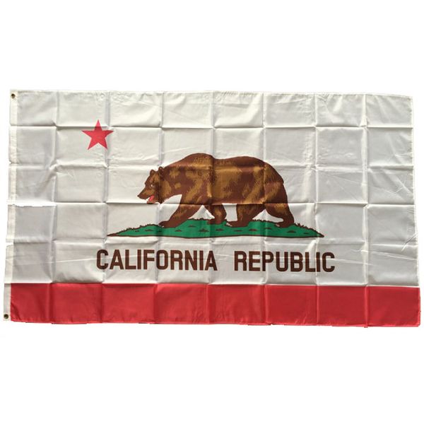 EUA California State Flag 3x5 ft poliéster Imprimir Bandeira Estado Novo Banner of America US alta qualidade com pavilhão de suspensão transporte da gota