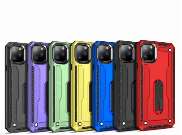 

hybrid defender shockproof rugged tpu pc dual layer phone case protective cover stand for iphone 11 pro max