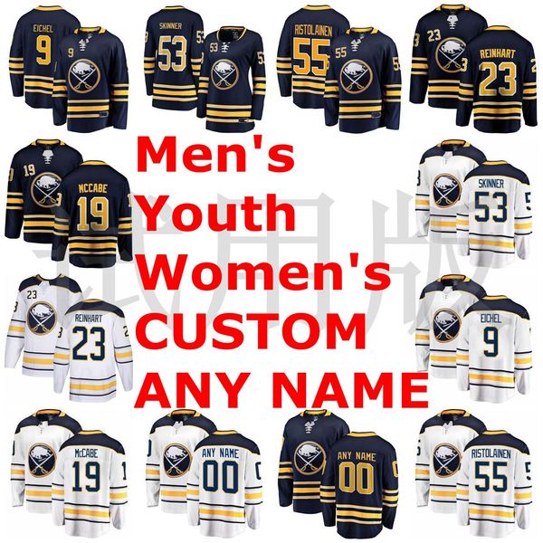 

buffalo sabres jerseys jack eichel jersey sam reinhart rasmus ristolainen jeff skinner jake mccabe blue ice hockey jerseys custom stitched, Black;red