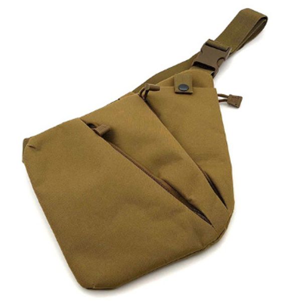 

multifunctional concealed t storage bag men's left right nylon shoulder bag anti-theft chest hunting khaki left