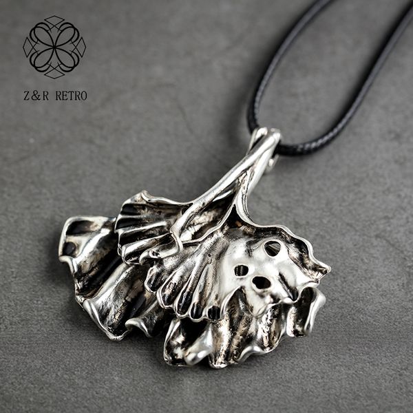 

lotut leaf pendant plant jewelry women necklace long rope chain necklaces & pendants jewellery suspension collar chokers 2020, Silver