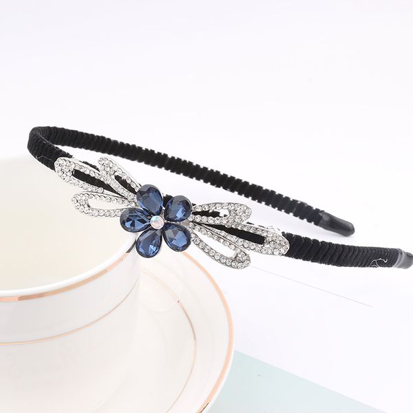 

hair bows flower crown headbands for girls diamond head hoop chic thin hairbands simple style crystal bowknot hair accessories, Slivery;white