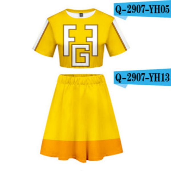 

womens designer spring suit printed navel short t-shirt skirt set fashion luxury trend brand two-piece tide 2020 new style multiple hot, White