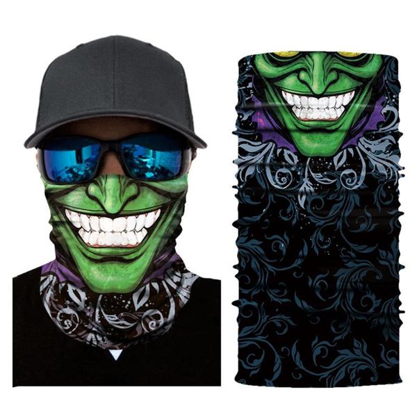 

bicycle magic headband cycling face mask halloween skull stars print scarves outdoor sports neck warmer bike head scarf, Black