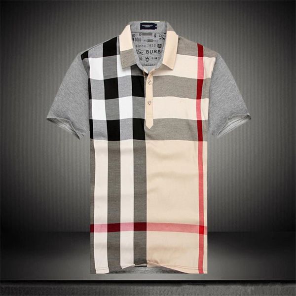 

Летние мужские дизайнер Polos моды печатных плед мужские Футболки Sleeve Мультфильм Короткие заплатки Одежда Бизнес Tshirts 07