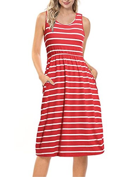 

seanrui women's long sleeve casual loose striped maxi dresses with pockets, Black;gray