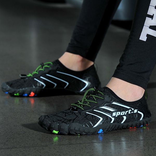 

water shoes aqua shoes beach plus size 46 men sandals upstream man quick dry sea slippers women yoga diving swimming socks black