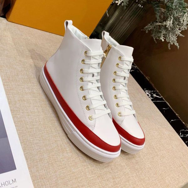 

new arrival brand womens casual shoes luxury designer big letter high- women sneaker genuine leather sneakers white shoe size 35-41, Black