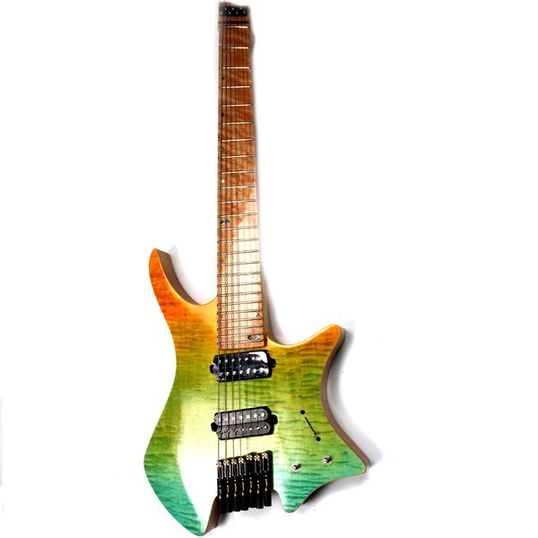 

musoo brand 7 strings fanned fret headless electric guitar in three colors