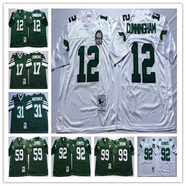 

ncaa 12 randall cunningham harold carmichael 59 seth joyner 92 reggie 31 montgomery white green stitching football jerseys men drop shipping, Black