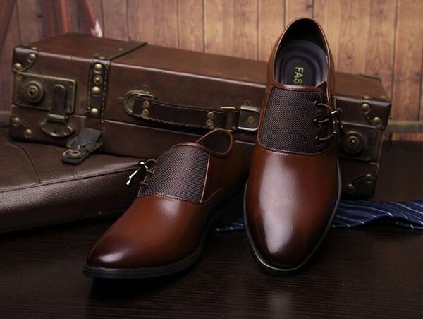 2019 Leather Wingtip Men Dress Oxfords Shoes Custom Handmade Shoes