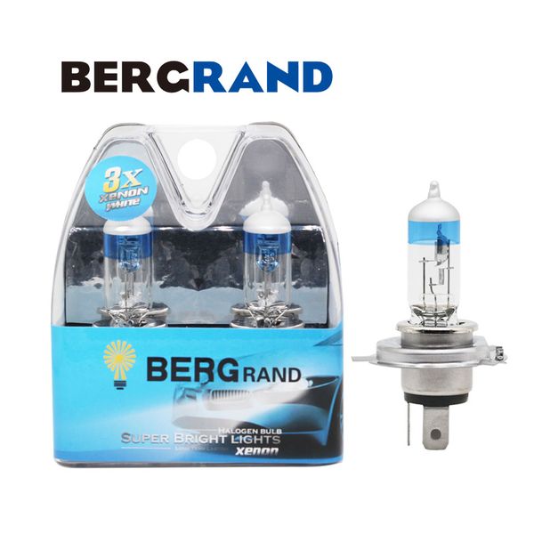 

1pair h4 9003 12v 60/55w p43t half super vision ultra car headlight bright halogen bulbs 100% more vision hard glass