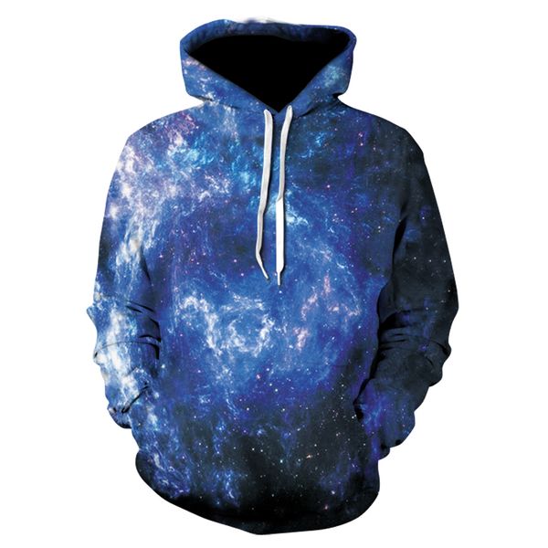 

space galaxy 3d sweatshirts men/women hoodies with hat print stars nebula spring autumn winter loose thin hooded hoody, Black