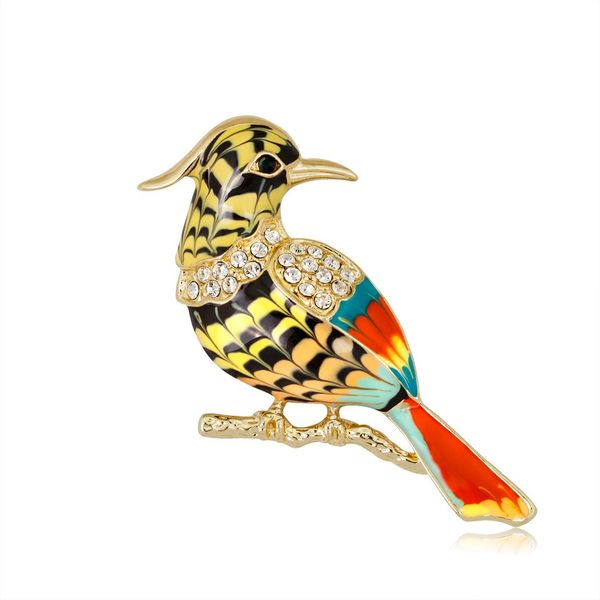 

beautiful oil-dropping painted bird breast brooches rhinestone stud brooches women's scarf clothes brooch al247-a, Gray