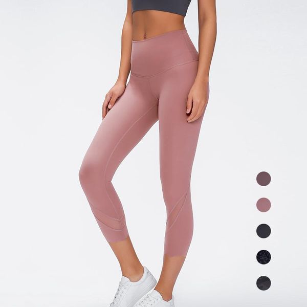 

wholesale high waist women yoga pants solid sports gym wear leggings elastic fitness lady overall cropped tights, White;red