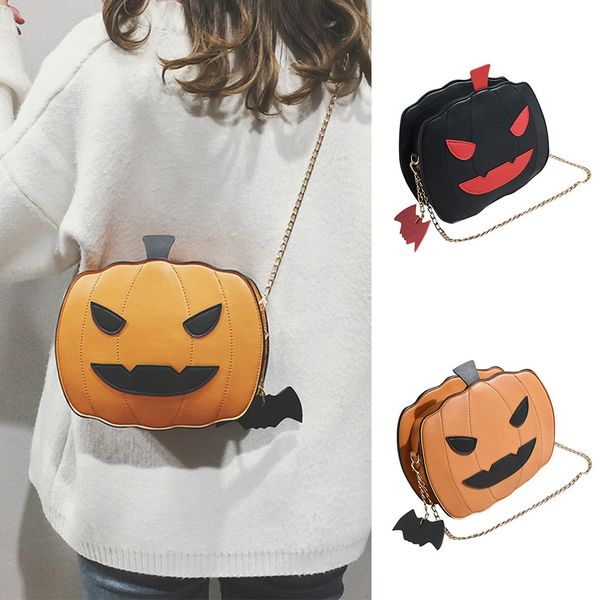 

ocardian women halloween new chain pumpkin glossy zipper shoulder messenger bag small bag women shoulder leisure bags