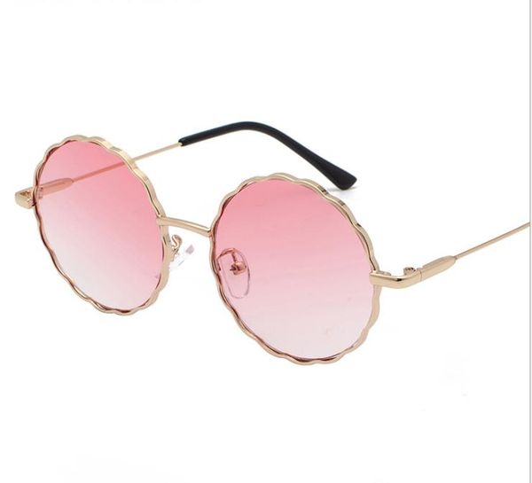

new fashion sunglasses gradient sunglasses metal round frame glasses, White;black
