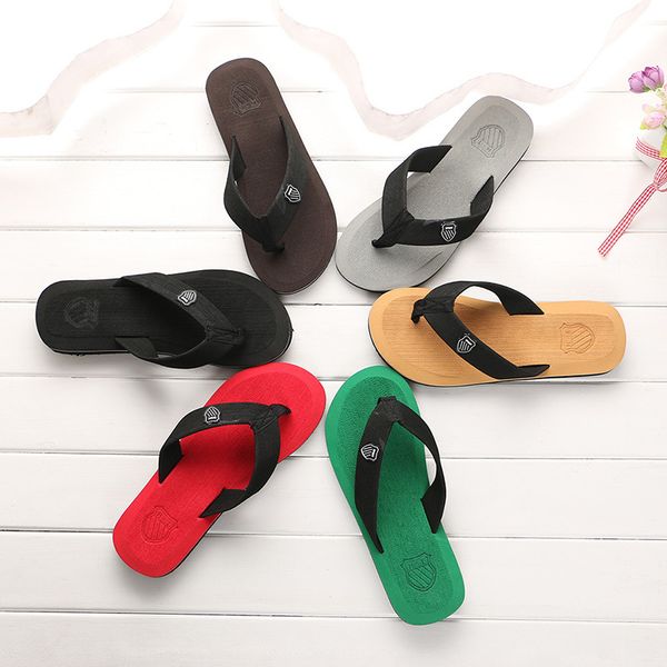

summer 2019 explosions slippers men's stylish simplicity flip-flops wholesale beach shoes factory direct home slippers size eur 40-45, Black