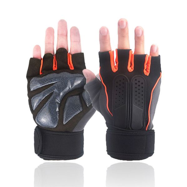 

sports gym support wrist wrap riding men women outdoor breathable anti-skid gloves weight lifting half finger training unisex, Black