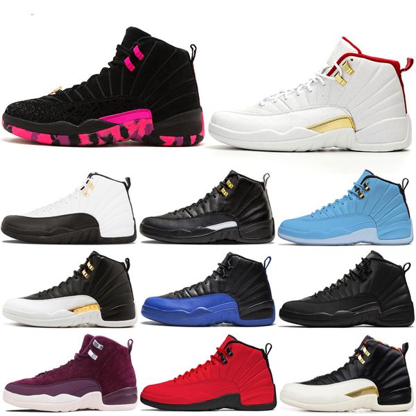 

wholesale classic 12s basketball shoes gym fiba michigan ovo black white wolf grey mens trainer 12 men sports sneakers size 7-13 outdoors