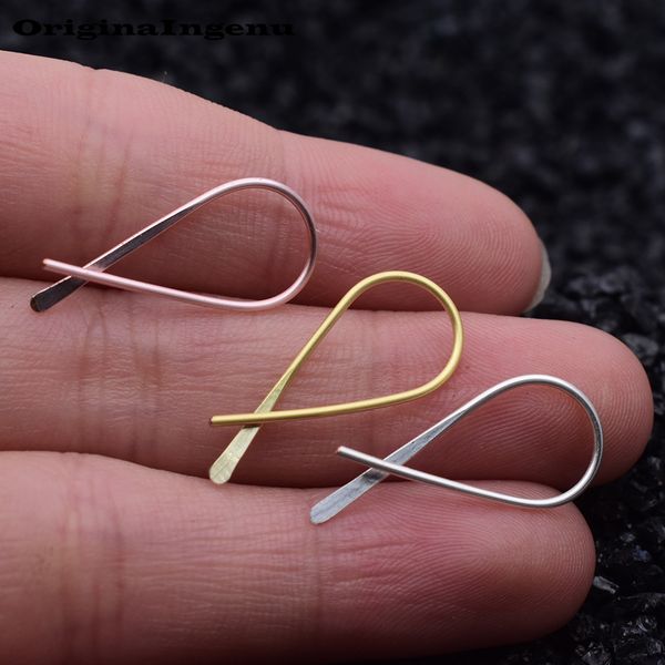 

vintage jewelry earring handmade drop-shaped one-sided hammered smooth surface girlfriend gift pendientes earrings for women, Silver