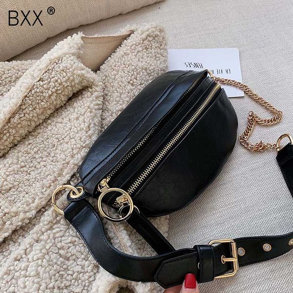 

bxx] fashion quality pu leather crossbody bag for women 2020 chain shoulder messenger bag lady travel chest waist bags hk862