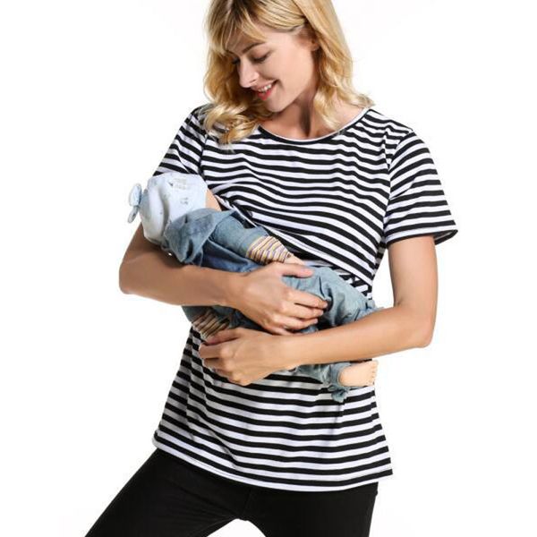 

summer feeding maternity nursing clothes breastfeeding t-shirts pregnancy clothing tees for pregnant women clothes, White