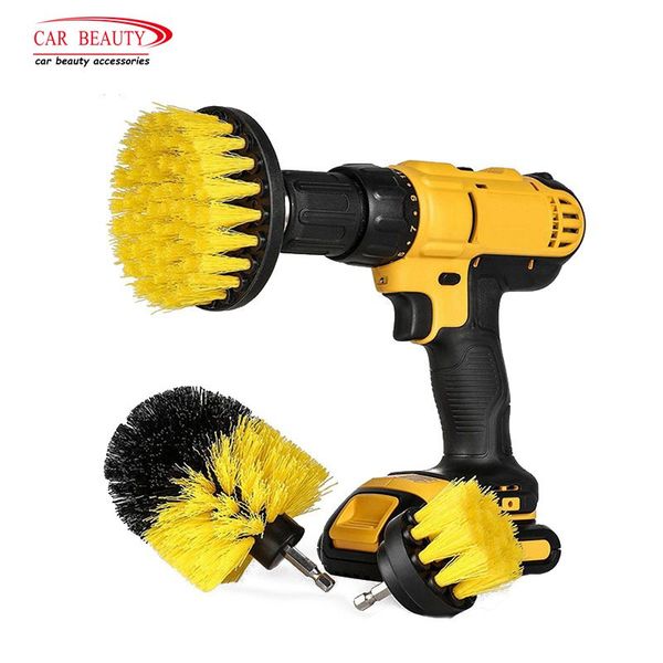 

3pcs/set drill scrubber brush kit power scrubber cleaning brush for car auto tire wheel floor corner boat rv tub cleaner