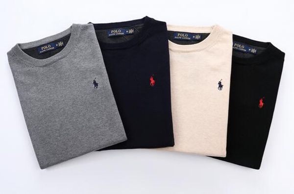 

OL2 Нового высококачественных пуловеров сплошного цвета свитер q1 мужских случайный свитер бренд Slim пуловера мужской O-воротник тенденция моды Малой лошади