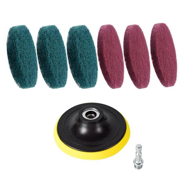 

7pcs drill brush attachments set scrub pads power tools for bathroom cleaner h4gc