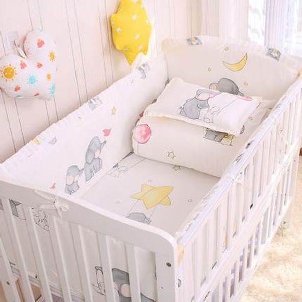 

6/9pcs elephant baby bedding set cotton bedroom decor baby girl boy crib bed linens bed bumper 120*60/120*70cm
