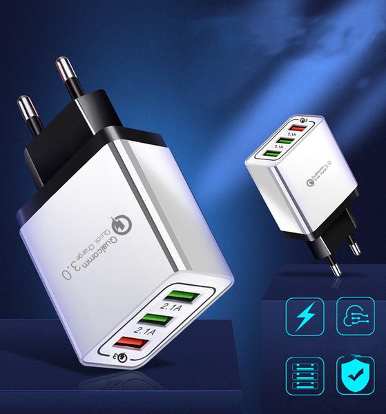 

univeralÂ quick charger Â qc eu usÂ 18w 5v 3v usbÂ ports power adapter fast adaptive chargers for iphone xs samsung s10