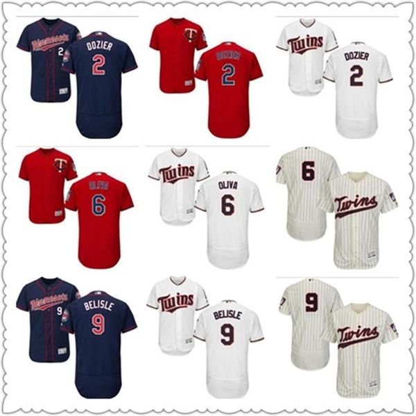 

2019 men women youth custom jersey #2 brian dozier 9 matt belisle 6 tony oliva red blue white baseball jerseys, Black