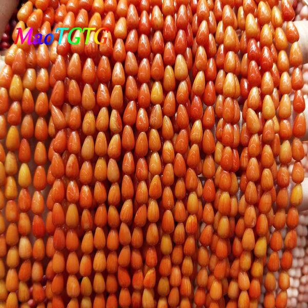 

wholesale coral beads for jewelry making necklace bracelet 4x8mm orange teardrop shape coral spacer beads jewelry making bangle