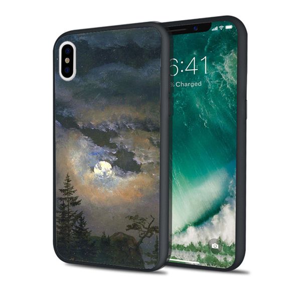 

funda cloud and landscape art phone case for iphone 11 pro xs max xr 8 7 6s plus 5s se 5 case soft silicone cover.