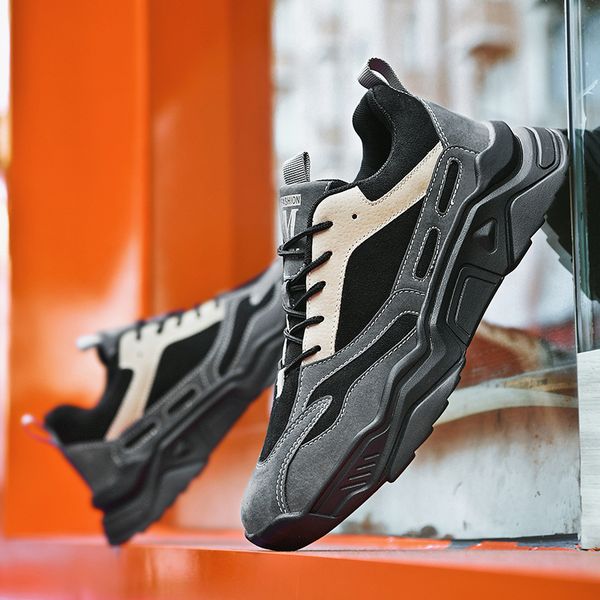 

trend running shoes for men summer sneakers breathable mesh shoes outdoor male walking sport increase upper lace up, Black