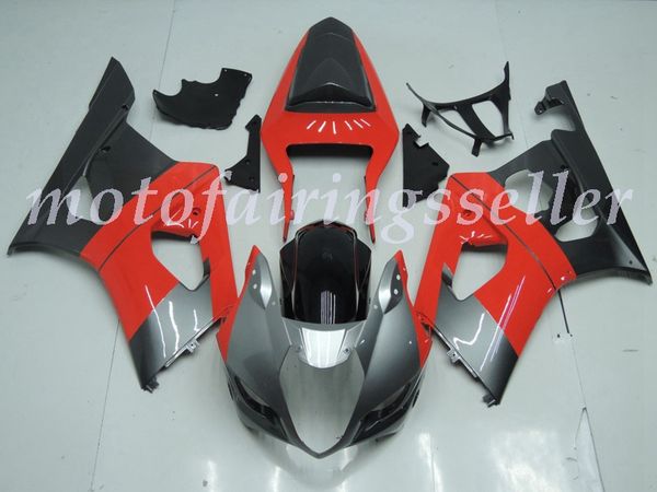 

new abs plastic fairings kit fit for suzuki gsxr1000 2003 2004 gsxr1000 03 04 injection mold red silver and black