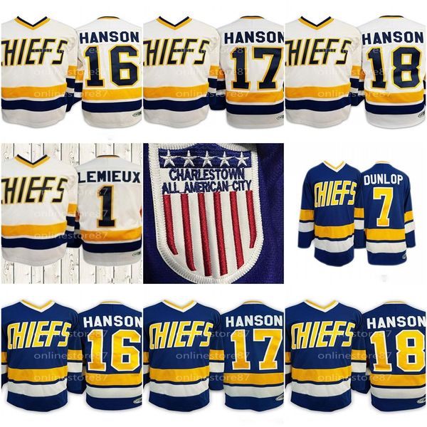 

hanson brothers джерси стив джефф джек данлоп реджи денис лемье 1 dave убийца чарльстаун главный slap выстрел хоккей джерси, Black