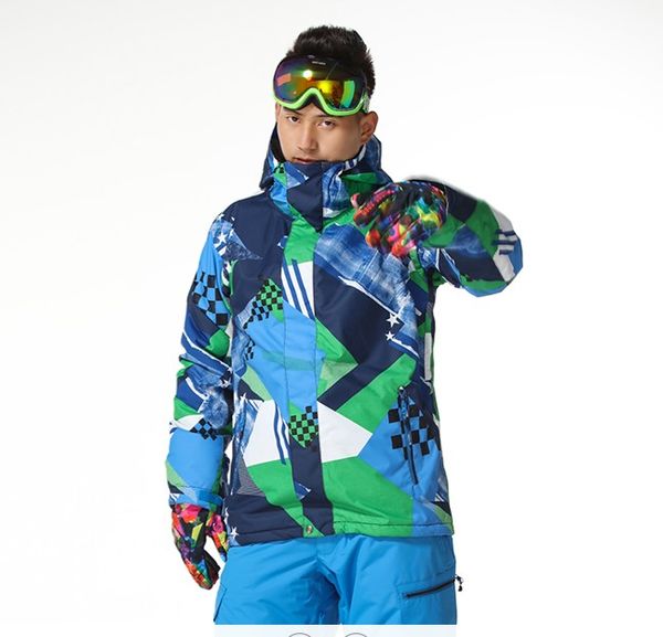 

mens blue ski jacket with powder skirt winter climbing snowboarding coat for men warm snow parka skiwear waterproof 10k