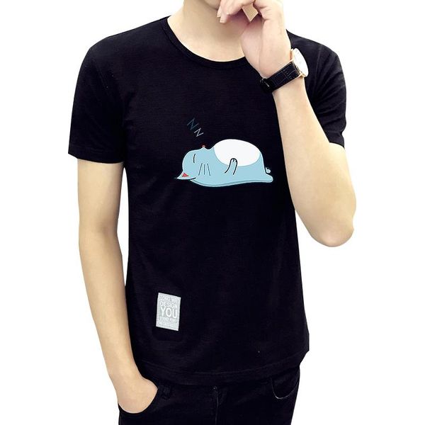 

2017 новый мужская футболка летняя мода o-образным вырезом с короткими рукавами slim fit характер футболка человек повседневная майка топ тр, White;black