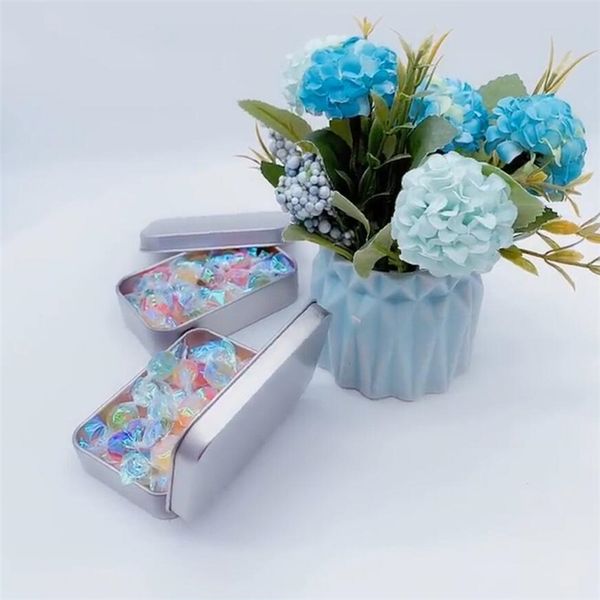 

24pcs/ lot metal rectangular empty hinged tins box iron containers mini portable small storage kit home organizer wedding candy boxes